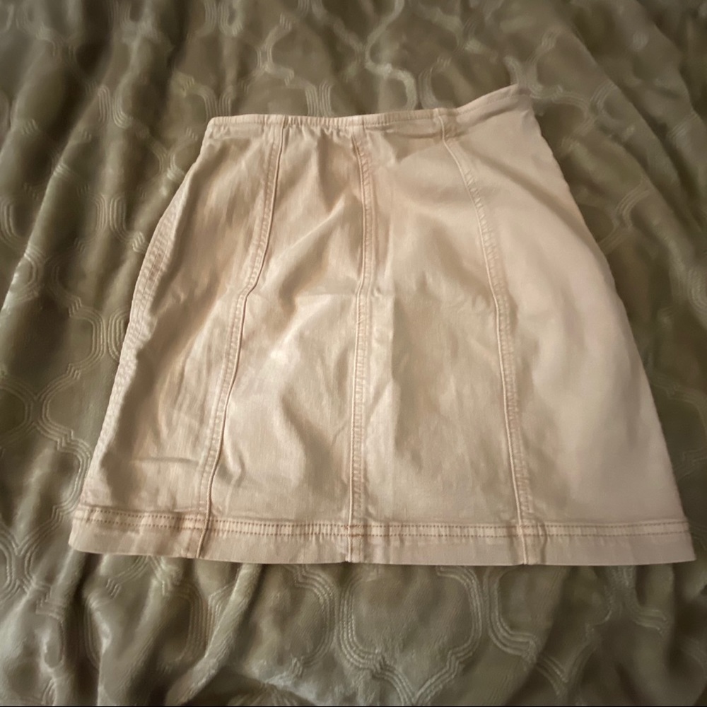 Tan/light pink mini skirt
